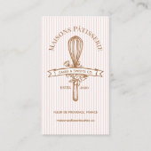 Pink Stripe Floral Whisk Pastry Cakes Bakery Chef Visitenkarte (Vorderseite)