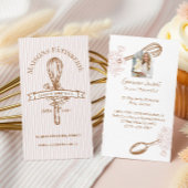 Pink Stripe Floral Whisk Pastry Cakes Bakery Chef Visitenkarte