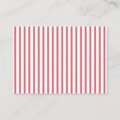 Pink Stripe Girly Adore Book Request Baby Shower  Begleitkarte (Rückseite)