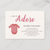 Pink Stripe Girly Adore Book Request Baby Shower  Begleitkarte (Vorderseite)
