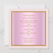 PINK STRIPE GOLD METALLIC WEDD VERLOBUNG EINLADUNG (Rückseite)