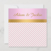 PINK STRIPE GOLD METALLIC WEDD VERLOBUNG EINLADUNG (Vorderseite)