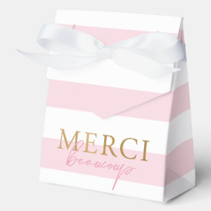 Pink Stripe Merci Beaucoup Geschenkschachtel