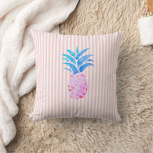 Pink Stripe Nautical Pineape Preppy Throw Kissen