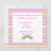 PINK STRIPE NOAHS ARK EINLADUNG (Rückseite)