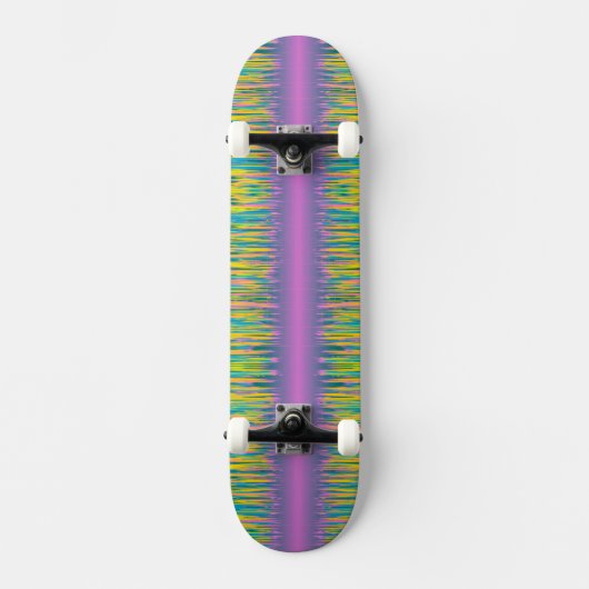 Pink Stripe Pastellfarben Paint Skateboard (Vorderseite)