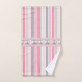 Pink Stripe Perlen Badezimmer Handtuch Sets (Handtuch)