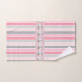 Pink Stripe Perlen Badezimmer Handtuch Sets (Handtuch)