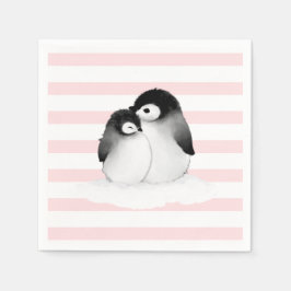 Pink Stripe Pinguin Party Dekoration Papier Napkin Serviette