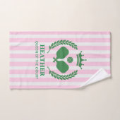 Pink Stripe Queen of the Court Pickleball Handtuch (Handtuch)