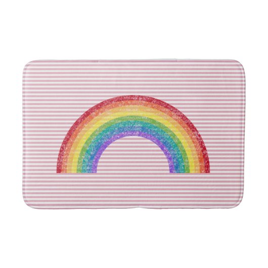 PINK STRIPE RAINBOW BATH MAT BADEMATTE (Vorderseite)