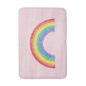 PINK STRIPE RAINBOW BATH MAT BADEMATTE (Vorderseite Vertikal)