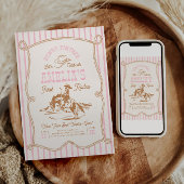 Pink Stripe Rope Rodeo Invitation Einladung
