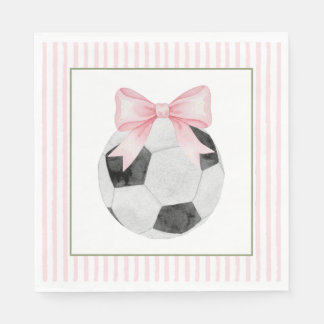 Pink Stripe Soccer Serviette