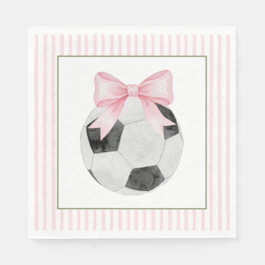 Pink Stripe Soccer Serviette (Vorderseite)