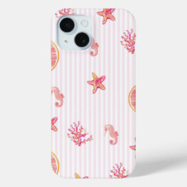 Pink Stripe Summer Marine Pattern Case-Mate iPhone Hülle