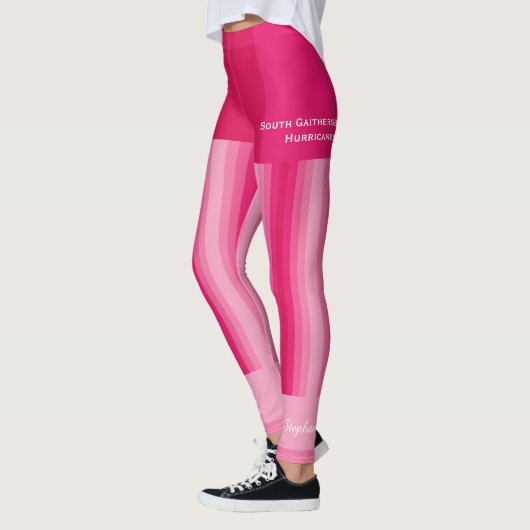 Pink Stripe Team oder Club, Name, Fake Shorts Leggings (Links)
