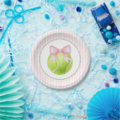 Pink Stripe Tennis  Pappteller (Party)