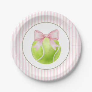 Pink Stripe Tennis Pappteller