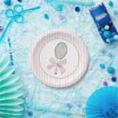 Pink Stripe Tennis Pappteller (Party)
