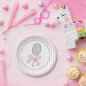 Pink Stripe Tennis Pappteller (Party)