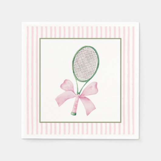 Pink Stripe Tennis Serviette (Vorderseite)