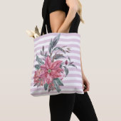 Pink Stripe Vintage Blumenmodekamera Tasche (Von Nahem)