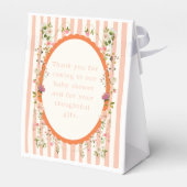 Pink Stripe Wassercolor Garden Babydusche Geschenkschachtel (Rückseite)