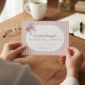 Pink Striped Bow 60th Birthday Celebration  Einladung