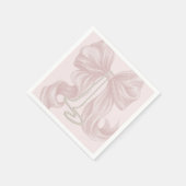 Pink Striped Bow and Pearl Necklace Serviette (Ecke)