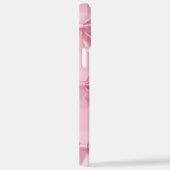 Pink Striped Bow Coquette Aesthetic Cute Girly  iPhone Hülle (Rechte Seite)