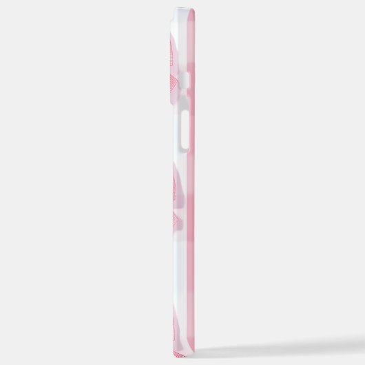 Pink Striped Bow Coquette Aesthetic Cute Girly iPhone Hülle (Linke Seite)