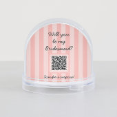 Pink Striped Bridesmaid Foto Vorschlag Confetti Schneekugeln