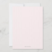 Pink striped coast shell baptism Invitation Einladung (Rückseite)