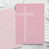 Pink Striped Confirmation Invitation Einladung