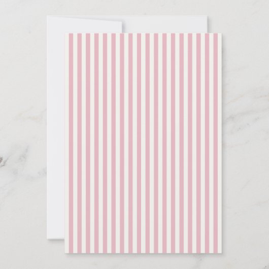 Pink Striped Confirmation Invitation Einladung (Rückseite)