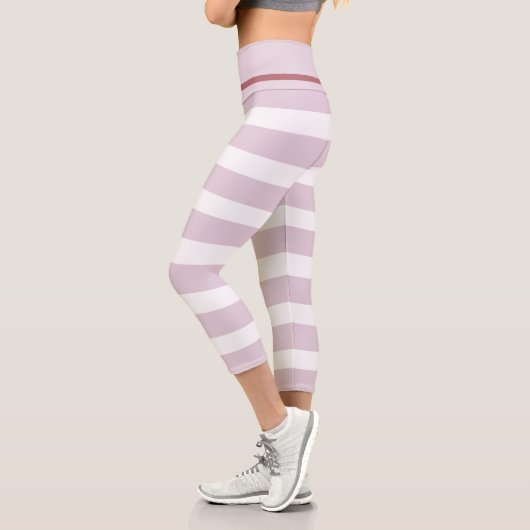 Pink Striped Girly Capri Leggings (Links)