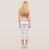 Pink Striped Girly Capri Leggings (Rückseite)