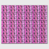 PINK STRIPED GYMNASTICS WRAPPPAPIER GESCHENKPAPIER (Flach)