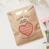 Pink Striped Heart Danke Geschenktütchen (Versiegelt)