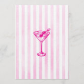 Pink Striped Martini 30th Birthday – Chic Adult  Einladung (Rückseite)