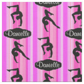 PINK STRIPED PERSONALISIERT GYMNASTICS FABRIC STOFF (Nahaufnahme)