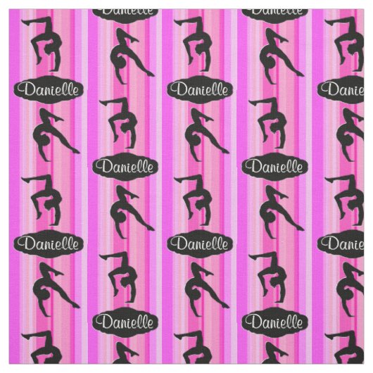 PINK STRIPED PERSONALISIERT GYMNASTICS FABRIC STOFF (Muster)