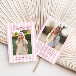 Pink Striped Preppy Graduation Ankündigung