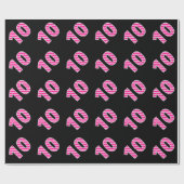 Pink Stripes 10 Event # (Geburtstag, Jahrestag) Geschenkpapier (Flach)