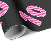 Pink Stripes 10 Event # (Geburtstag, Jahrestag) Geschenkpapier (Rolleneckpunkt)
