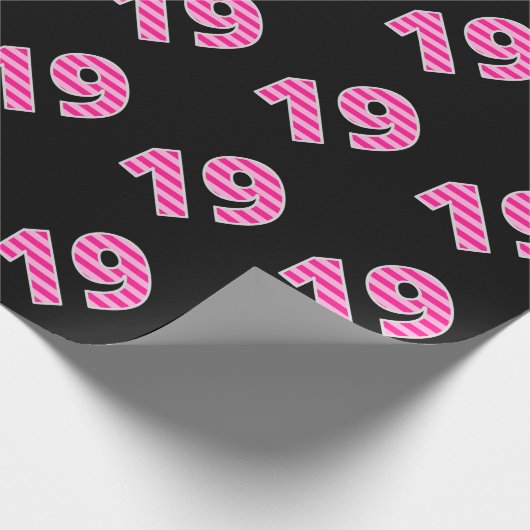 Pink Stripes 19 Event # (Geburtstag, Jahrestag) Geschenkpapier (Ecke)