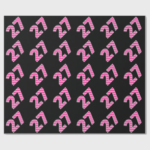 Pink Stripes 27 Event # (Geburtstag, Jahrestag) Geschenkpapier
