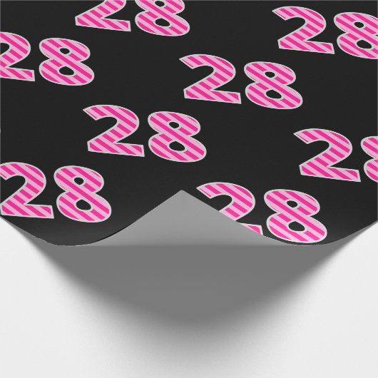 Pink Stripes 28 Event # (Geburtstag, Jahrestag) Geschenkpapier (Ecke)