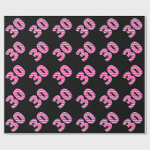 Pink Stripes 30 Event # (Geburtstag, Jahrestag) Geschenkpapier (Flach)